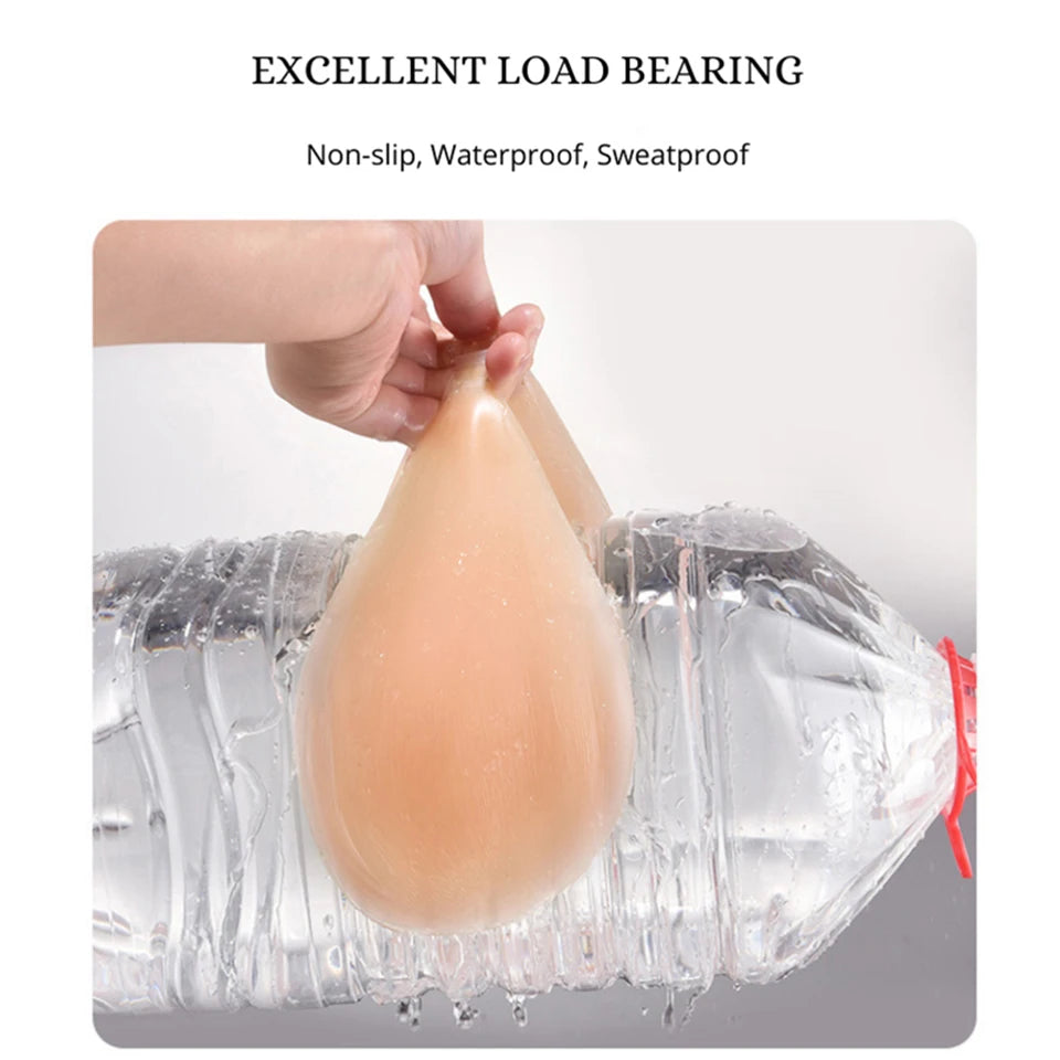 Strapless, Wireless Sticky Bra with Transparent Front Clasp